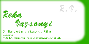 reka vazsonyi business card